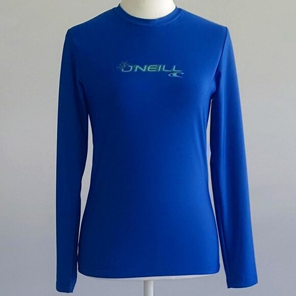 O'Neill Women's Basic Skins UPF 50+ Long Sleeve Rash Guard Blue XSmall NWOT - Picture 1 of 7